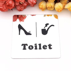 Toilet deurbord / pictogram - Vierkant spiegelend - Zilverkleur - Hak en Pijp Toilet deurbord / pictogram - Vierkant spiegelend - Zilverkleur - Hak en Pijp