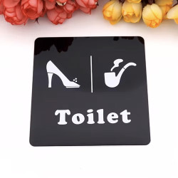 Toilet deurbord / pictogram - Vierkant spiegelend - Zwart - Hak en Pijp Toilet deurbord / pictogram - Vierkant spiegelend - Zwart - Hak en Pijp