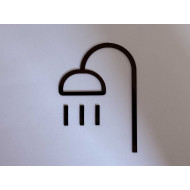 Douche pictogram - Blinkend zwart - Shiny
