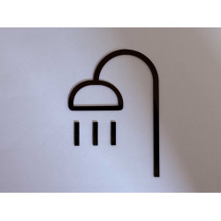 Douche pictogram - Blinkend zwart - Shiny