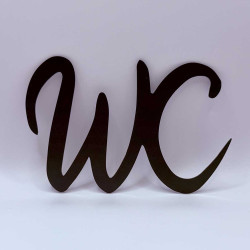 WC Pictogram minimalistisch lettertype - zwart acryl - zelfklevend