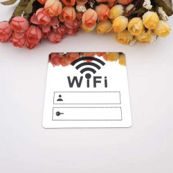 WIFI bordje - plaatje - Zilverkleur - Spiegelend - Zelfklevend - B&B - Horeca - Thuis WIFI bordje - plaatje - Zilverkleur - Spiegelend - Zelfklevend - B&B - Horeca - Thuis