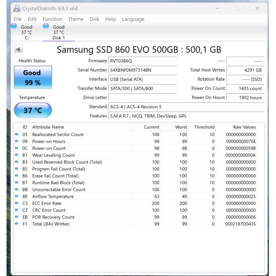 Samsung 860 EVO 500 GB SSD