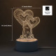 3D illusie MINI LED lampje - 2 harten - Warm licht - Acryl plaat 3D illusie MINI LED lampje - 2 harten - Warm licht - Acryl plaat