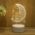 3D illusie LED lampje - Beer op maan - Warm licht - Acryl plaat
