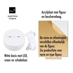 3D illusie LED lampje - Dromkasteel op wolken - Warm licht - Acryl plaat