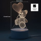 3D illusie MINI LED lampje - Beer met hartjesballon - Warm licht - Acryl plaat 3D illusie MINI LED lampje - Beer met hartjesballon - Warm licht - Acryl plaat