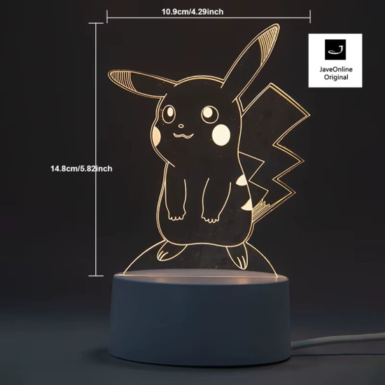 3D illusie MINI LED lampje - Pikachu - Warm licht - Acryl plaat 3D illusie MINI LED lampje - Pikachu - Warm licht - Acryl plaat