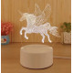 3D illusie LED lampje - Unicorn - Eenhoorn - Warm licht - Acryl plaat