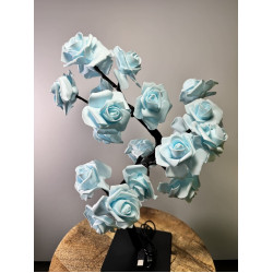 Rozenboom lamp - 24 LED - Babyblauwe blaadjes - Tafellamp - Decoratielamp - Liefdesontwerp