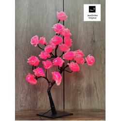 Rozenboom lamp - 24 LED - Roze blaadjes - Tafellamp - Decoratielamp - Liefdesontwerp