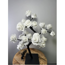 Rozenboom lamp - 24 LED - Witte blaadjes groot - Tafellamp - Decoratielamp - Liefdesontwerp