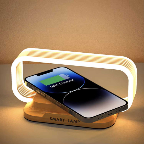 LED Smartlamp - Draadloze telefoonlader - Moderne compacte vorm - Dimbaar - Touch bediening