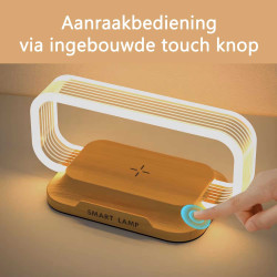 LED Smartlamp - Draadloze telefoonlader - Moderne compacte vorm - Dimbaar - Touch bediening LED Smartlamp - Draadloze telefoonlader - Moderne compacte vorm - Dimbaar - Touch bediening