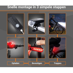 Fietslichten - USB oplaadbaar - Voorlicht - Achterlicht