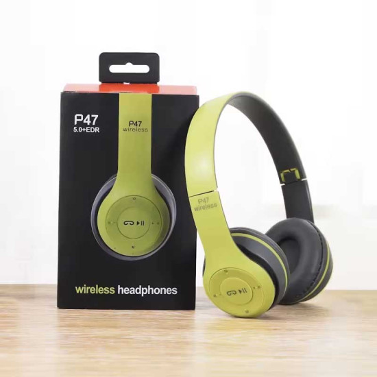 Bluetooth draadloze hoofdtelefoon - Bluetooth headset - koptelefoon - Groen - Line-in - Micro SD - On Ear