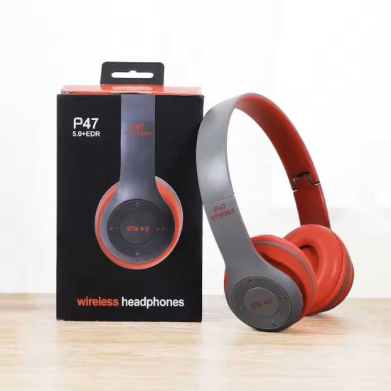 Bluetooth draadloze hoofdtelefoon - Bluetooth headset - koptelefoon - Rood - Line-in - Micro SD - On Ear