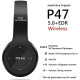 Bluetooth draadloze hoofdtelefoon - Bluetooth headset - koptelefoon - Zwart - Line-in - Micro SD - On Ear