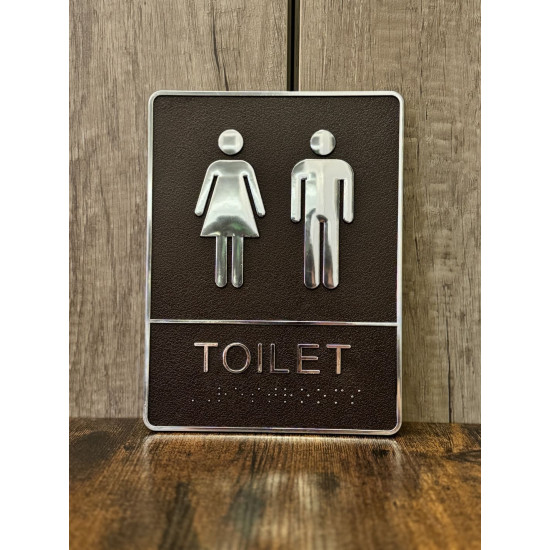 Toilet plaat - man-vrouw - Acryl bord - 15x20 cm