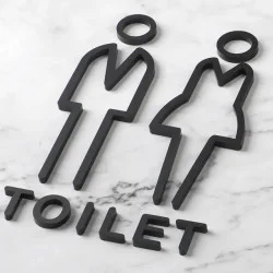 Toilet deurbord / Pictogrammen - Man + Vrouw 3D - hoogwaardig Acryl bord
