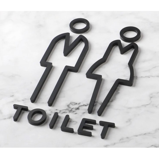 Toilet deurbord - man-vrouw 3d - hoogwaardig Acryl bord