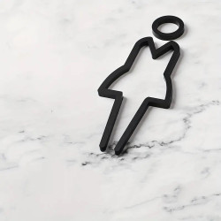 Kleedkamer deurbord / pictogram - Vrouw 3D - hoogwaardig Acryl bord