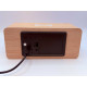 Klok modern decoratief - houtlook - Lichtbruin - Draadloos laadstation - Thermometer - Kalender Klok modern decoratief - houtlook - Lichtbruin - Draadloos laadstation - Thermometer - Kalender