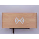 Klok modern decoratief - houtlook - Lichtbruin - Draadloos laadstation - Thermometer - Kalender Klok modern decoratief - houtlook - Lichtbruin - Draadloos laadstation - Thermometer - Kalender