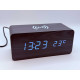Klok modern decoratief - houtlook - Zwart - Draadloos laadstation - Thermometer - Kalender Klok modern decoratief - houtlook - Zwart - Draadloos laadstation - Thermometer - Kalender