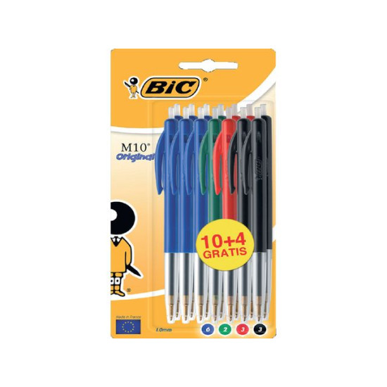 BIC Balpen assortiment - 10 + 4