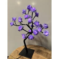 Rozenboom lamp - 24 LED - Paarse blaadjes - Tafellamp - Decoratielamp - Liefdesontwerp Rozenboom lamp - 24 LED - Paarse blaadjes - Tafellamp - Decoratielamp - Liefdesontwerp
