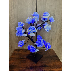 Rozenboom lamp - 24 LED - Blauwe blaadjes - Tafellamp - Decoratielamp - Liefdesontwerp