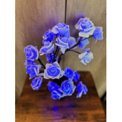 Rozenboom lamp - 24 LED - Blauwe blaadjes - Tafellamp - Decoratielamp - Liefdesontwerp