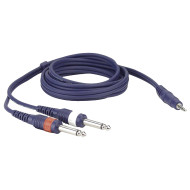 DAP 3,5mm Stereo Jack (m) - 2x 6,35mm Mono Jack (m) Kabel - 1,5 meter - Blauw DAP 3,5mm Stereo Jack (m) - 2x 6,35mm Mono Jack (m) Kabel - 1,5 meter - Blauw
