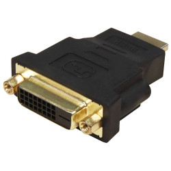 DVI-D (v) - HDMI (m) Adapter - 24+1 - Dual Link - Verguld - Zwart