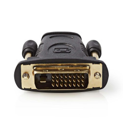 HDMI (v) - DVI-D (m) Adapter - 24+1 - Dual Link - Verguld - Zwart
