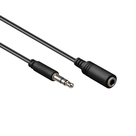 3,5mm Stereo Jack Verlengkabel - 2 meter - Zwart