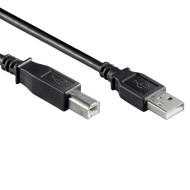 USB-A naar USB-B (printer) Aansluitkabel - USB 2.0 - 1 meter - Zwart USB-A naar USB-B (printer) Aansluitkabel - USB 2.0 - 1 meter - Zwart