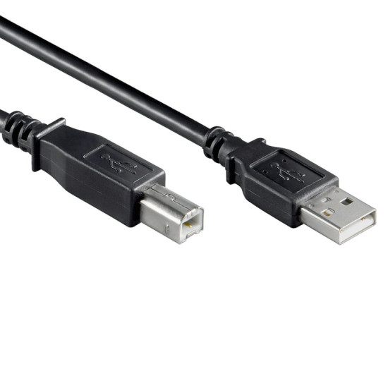 USB-A naar USB-B (printer) Aansluitkabel - USB 2.0 - 1 meter - Zwart