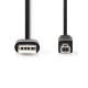 USB-A naar USB-B (printer) Aansluitkabel - USB 2.0 - 1 meter - Zwart