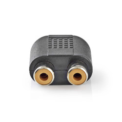Stereo Tulp (v) - 3,5mm Stereo Jack (m) Adapter - Zwart