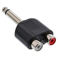 Stereo Tulp (v) - 6,35mm Mono Jack (m) Adapter - Zwart Stereo Tulp (v) - 6,35mm Mono Jack (m) Adapter - Zwart