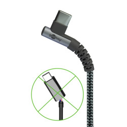 USB-A naar Haakse USB-C Kabel - USB 2.0 - 60W PD - Nylon sleeve - 2 meter - Space Grey USB-A naar Haakse USB-C Kabel - USB 2.0 - 60W PD - Nylon sleeve - 2 meter - Space Grey