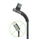 USB-A naar Haakse USB-C Kabel - USB 2.0 - 60W PD - Nylon sleeve - 2 meter - Space Grey